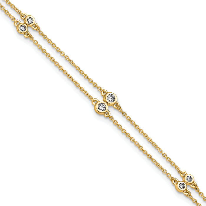 14k Diamond Multi Station Double Strand Bracelet-PM3755-025-YA