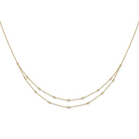 14k Diamond Multi Station Double Strand Necklace-PM3755-050-YA