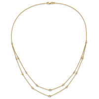 14k Diamond Multi Station Double Strand Necklace-PM3755-050-YA