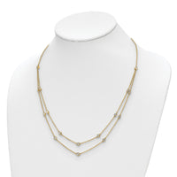 14k Diamond Multi Station Double Strand Necklace-PM3755-050-YA