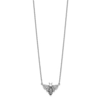 14k White Gold Diamond Bee 18 inch Necklace-PM3757-010-WA