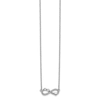 14k White Gold Diamond Infinity Pawprint/Heart 18 inch Necklace-PM3763-010-WA