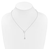 14k White Gold Diamond Heart w/dangle 18 inch Necklace-PM3769-008-WA