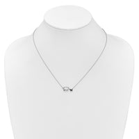 14k White Gold Black Diamond Mother and Baby Bear 18 in Necklace-PM3774-BK-005-WA