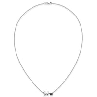 14k White Gold Black Diamond Mother and Baby Bear 18 in Necklace-PM3774-BK-005-WA