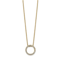 14k Diamond Circle 18 inch Necklace-PM3781-025-YA