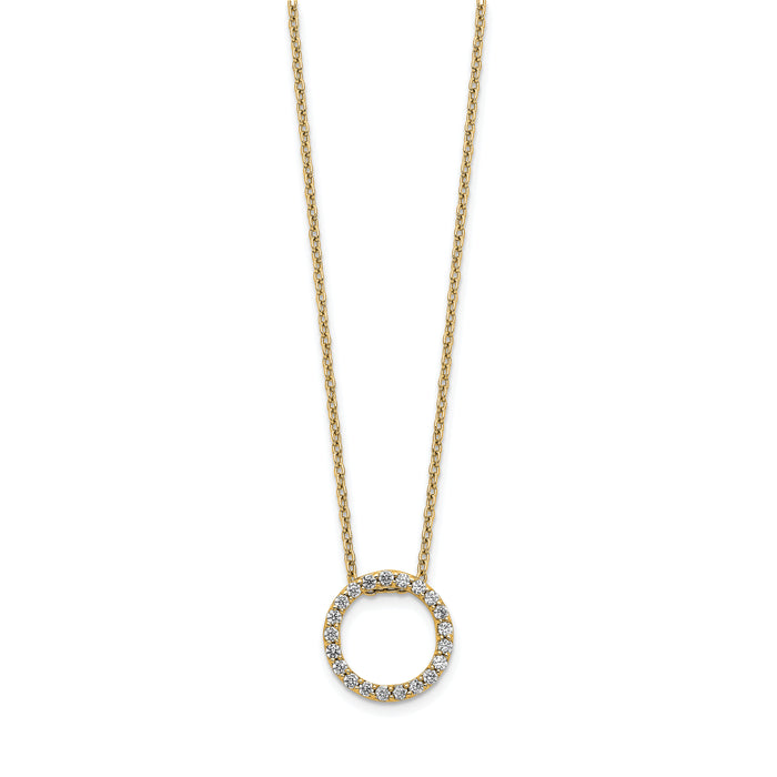 14k Diamond Circle 18 inch Necklace-PM3781-025-YA