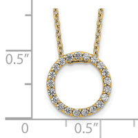 14k Diamond Circle 18 inch Necklace-PM3781-025-YA