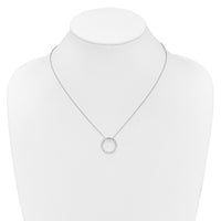 14k White Gold Diamond Circle 18 inch Necklace-PM3781-050-WA