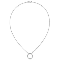 14k White Gold Diamond Circle 18 inch Necklace-PM3781-050-WA