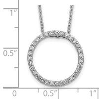 14k White Gold Diamond Circle 18 inch Necklace-PM3781-050-WA