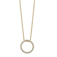 14k Diamond Circle 18 inch Necklace-PM3781-050-YA