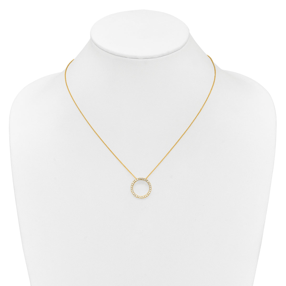 14k Diamond Circle 18 inch Necklace-PM3781-050-YA