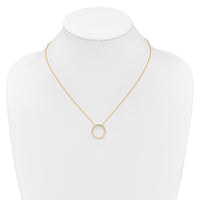 14k Diamond Circle 18 inch Necklace-PM3781-050-YA