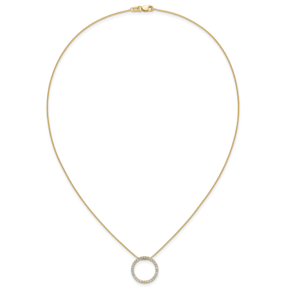 14k Diamond Circle 18 inch Necklace-PM3781-050-YA
