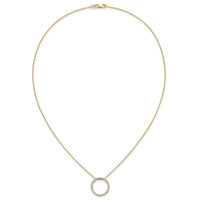 14k Diamond Circle 18 inch Necklace-PM3781-050-YA