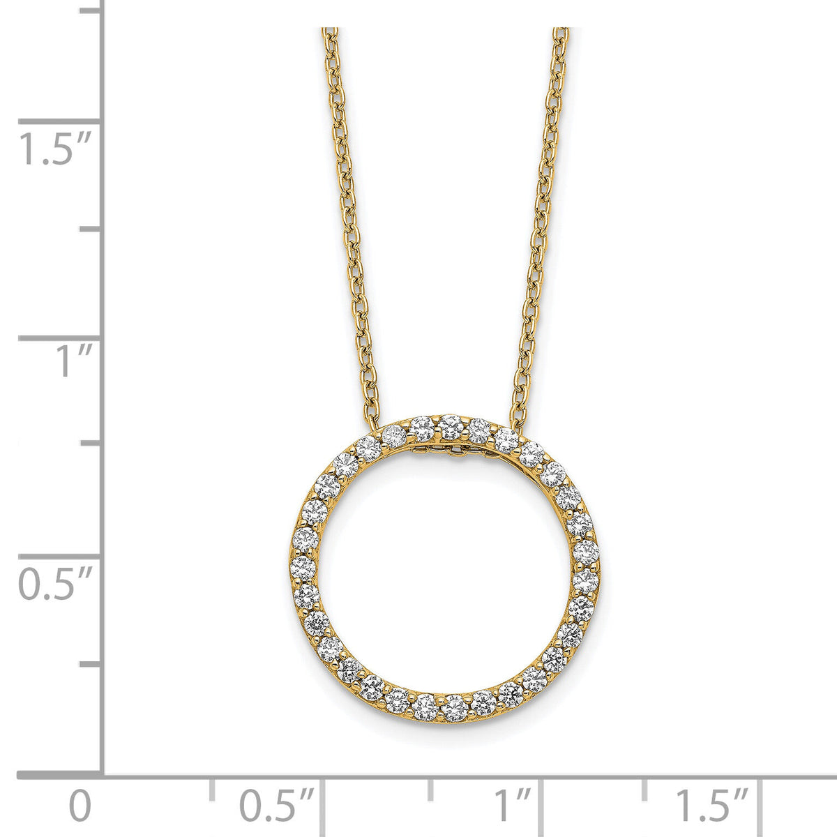 14k Diamond Circle 18 inch Necklace-PM3781-050-YA