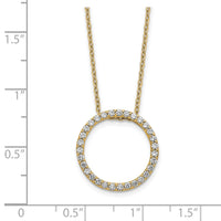 14k Diamond Circle 18 inch Necklace-PM3781-050-YA