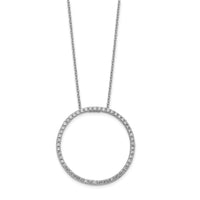14k White Gold Diamond Circle 18 inch Necklace-PM3781-080-WA