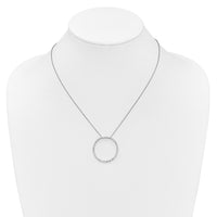 14k White Gold Diamond Circle 18 inch Necklace-PM3781-080-WA