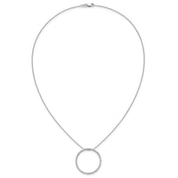 14k White Gold Diamond Circle 18 inch Necklace-PM3781-080-WA