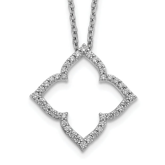 14k White Gold Diamond 18 inch Necklace-PM3788-025-WA