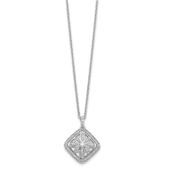 14k White Gold Diamond Vintage 18 inch Necklace-PM3794-025-WA