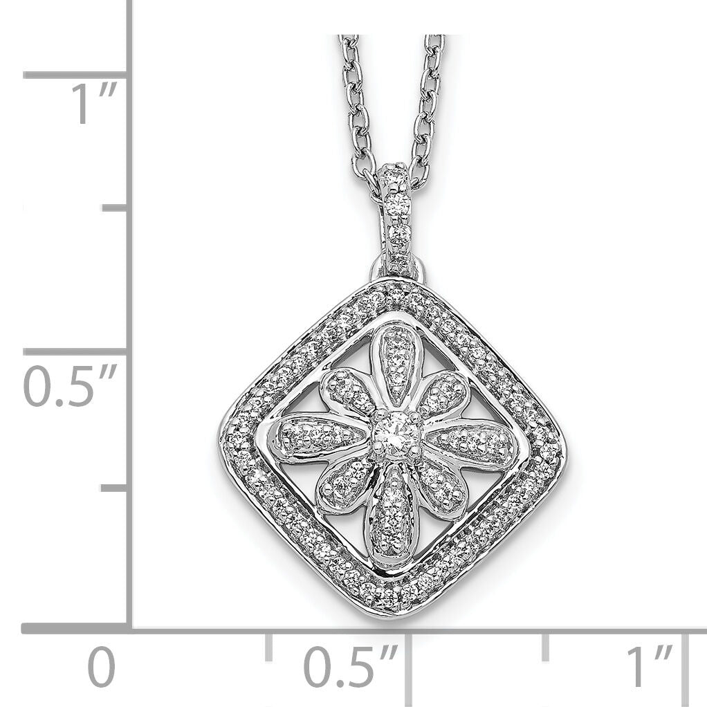 14k White Gold Diamond Vintage 18 inch Necklace-PM3794-025-WA
