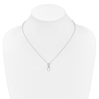 14k White Gold Diamond Ovals 18 inch Necklace-PM3802-004-WA