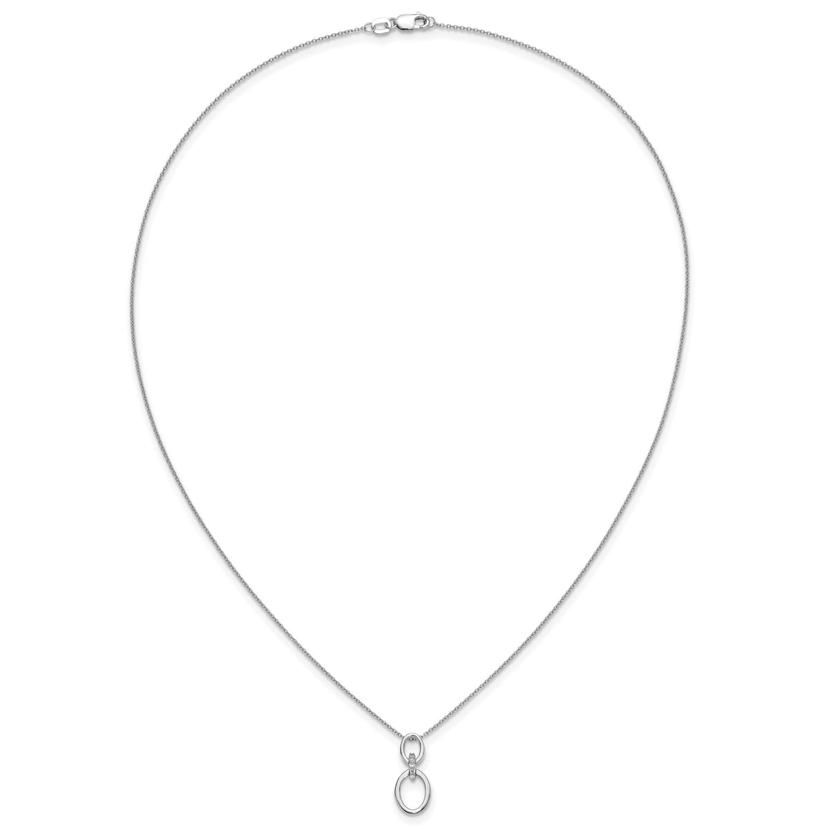 14k White Gold Diamond Ovals 18 inch Necklace-PM3802-004-WA