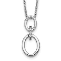 14k White Gold Diamond Ovals 18 inch Necklace-PM3802-004-WA