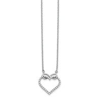 14k White Gold Diamond Heart Infinity 18 inch Necklace-PM3805-025-WA
