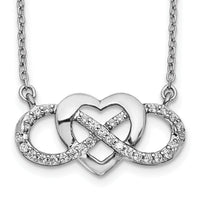 14k White Gold Diamond Infinity Heart 18 inch Necklace-PM3806-020-WA