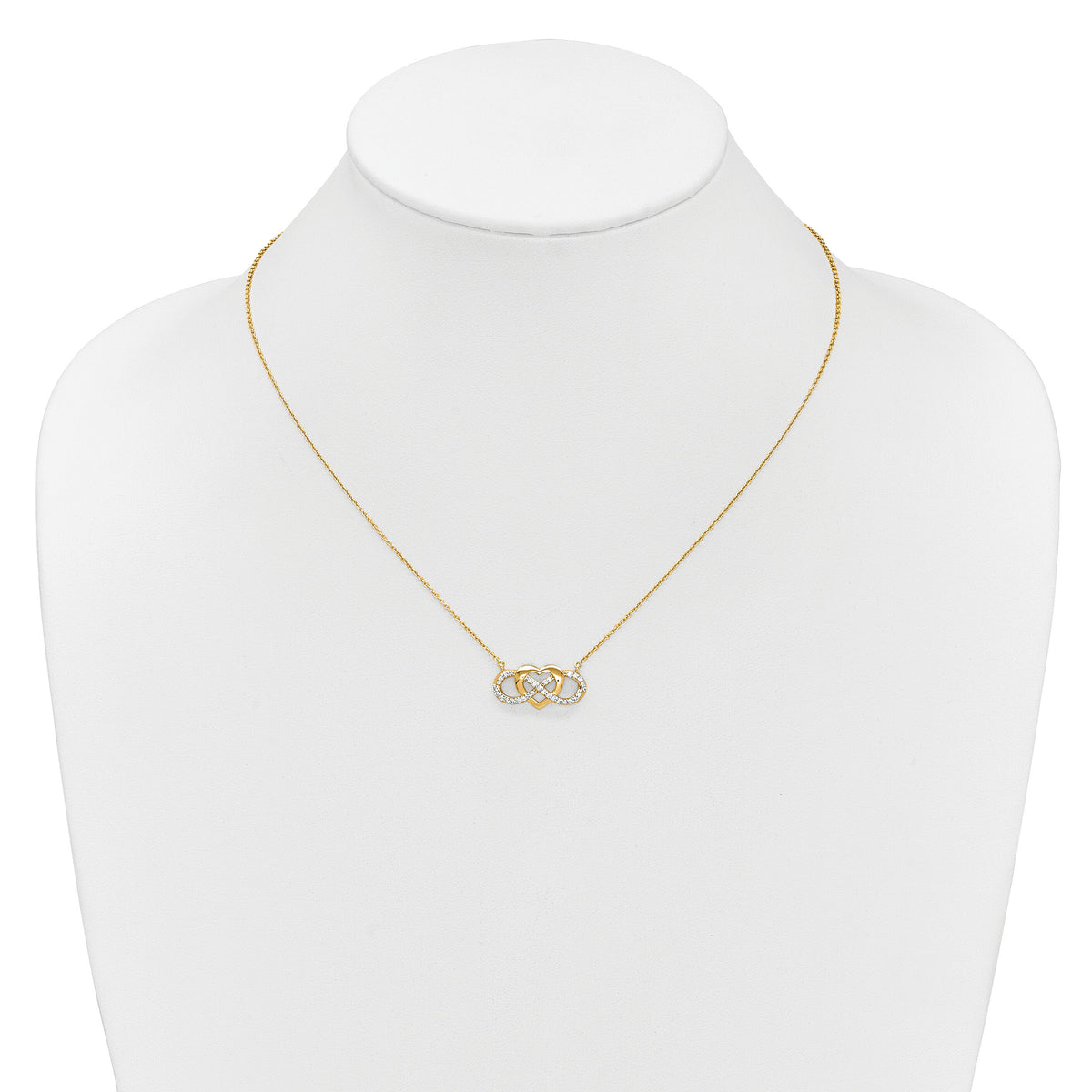 14k Diamond Infinity Heart 18 inch Necklace-PM3806-020-YA