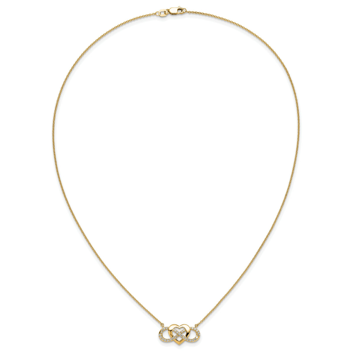 14k Diamond Infinity Heart 18 inch Necklace-PM3806-020-YA