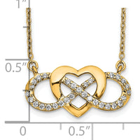 14k Diamond Infinity Heart 18 inch Necklace-PM3806-020-YA