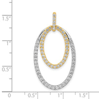 14k Two-tone 1ct. Diamond Double Oval Pendant-PM3819-100-YWA