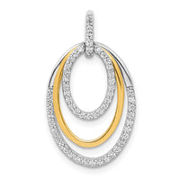 14k Two-tone 1/4ct. Diamond Fancy Triple Oval Pendant-PM3820-025-YWA
