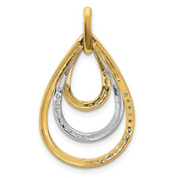 14k Two-tone Polished 1/4ct. Diamond Triple Teardrop Pendant-PM3821-025-YWA