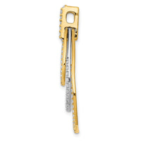 14k Two-tone Polished 1/2ct. Diamond Triple Teardrop Pendant-PM3821-050-YWA