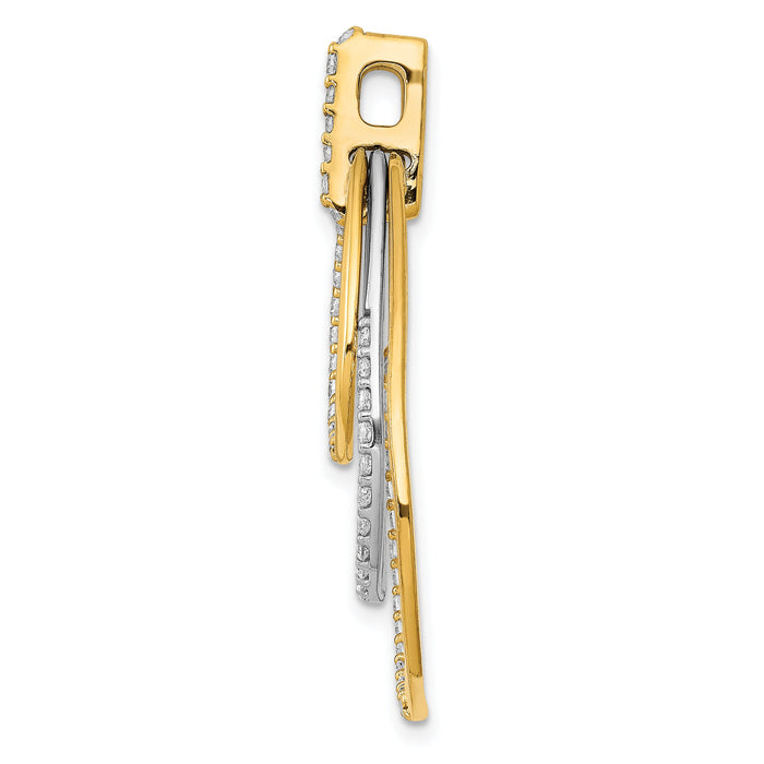 14k Two-tone Polished 1/2ct. Diamond Triple Teardrop Pendant-PM3821-050-YWA