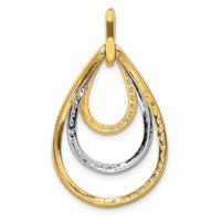 14k Two-tone Polished 1/2ct. Diamond Triple Teardrop Pendant-PM3821-050-YWA