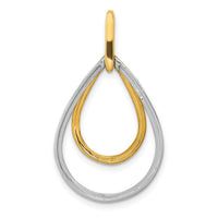 14k Two-tone Polished 1/4ct. Diamond Double Teardrop Pendant-PM3824-025-YWA