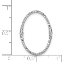 14k White Gold 1/4ct. Diamond Oval Chain Slide-PM3827-025-WA
