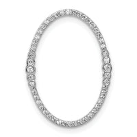 14k White Gold 1/4ct. Diamond Oval Chain Slide-PM3827-025-WA