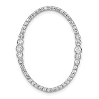 14k White Gold Diamond Oval Chain Slide Pendant-PM3827-075-WA