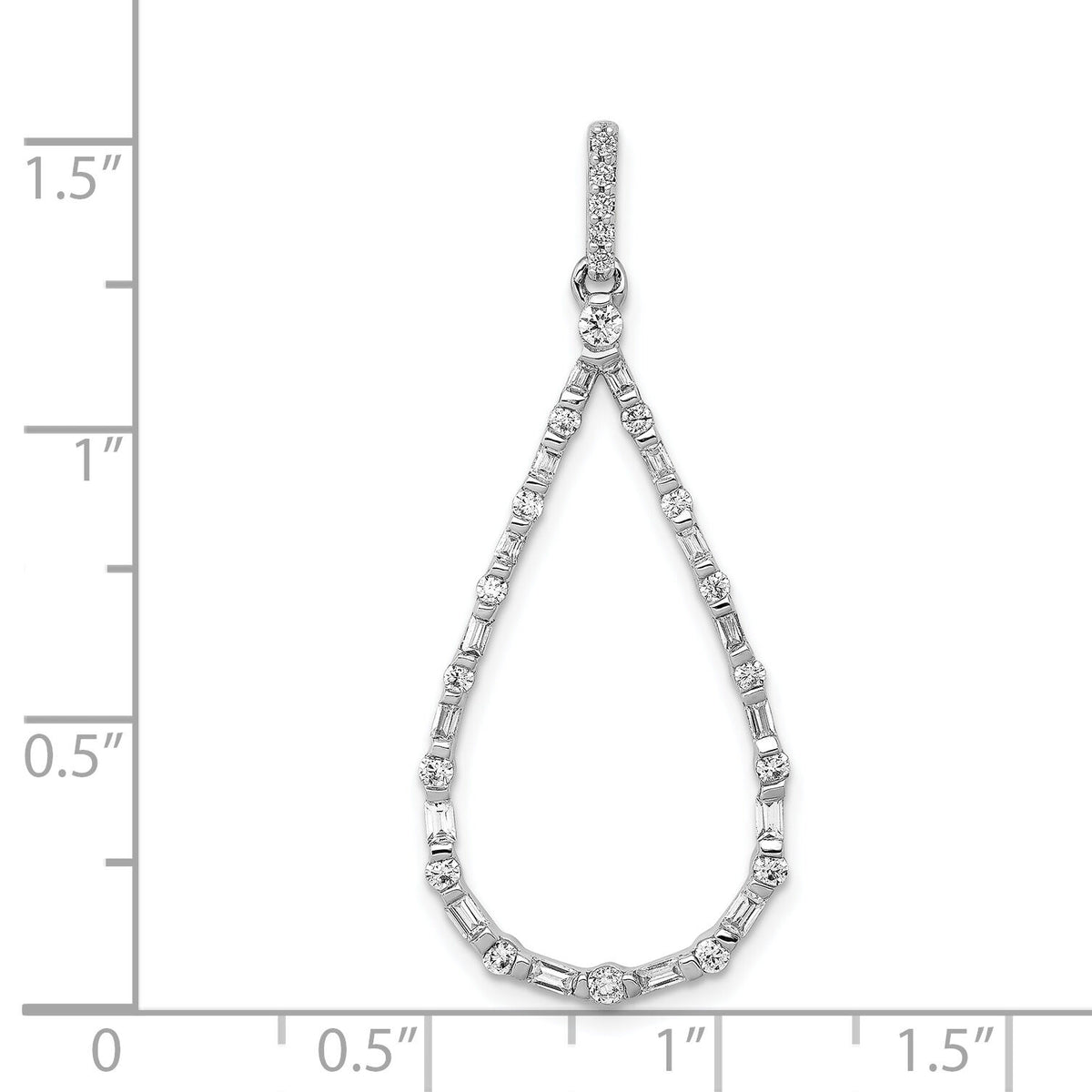 14k White Gold 1/2ct. Diamond Teardrop Pendant-PM3829-050-WA