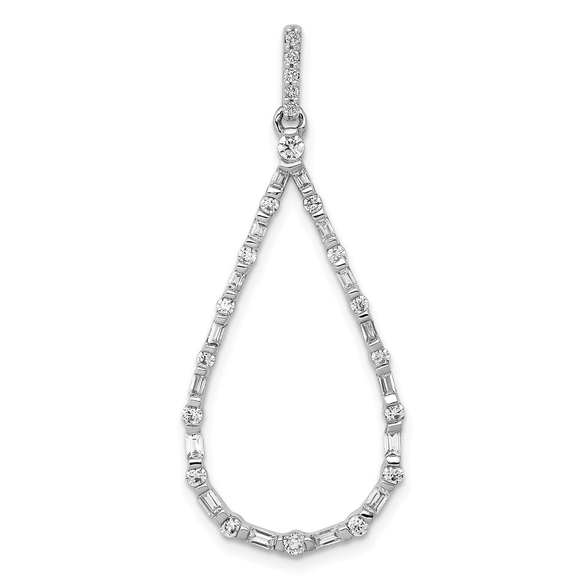 14k White Gold 1/2ct. Diamond Teardrop Pendant-PM3829-050-WA