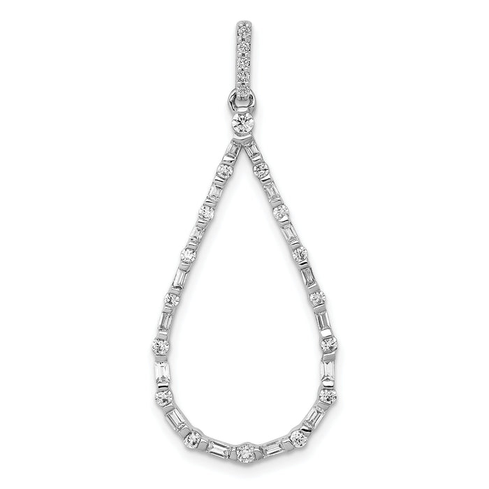 14k White Gold 1/2ct. Diamond Teardrop Pendant-PM3829-050-WA