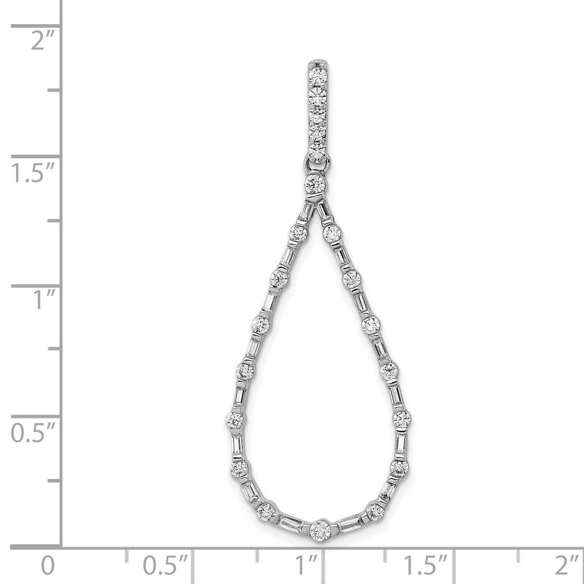 14k White Gold 3/4ct. Diamond Teardrop Pendant-PM3829-075-WA